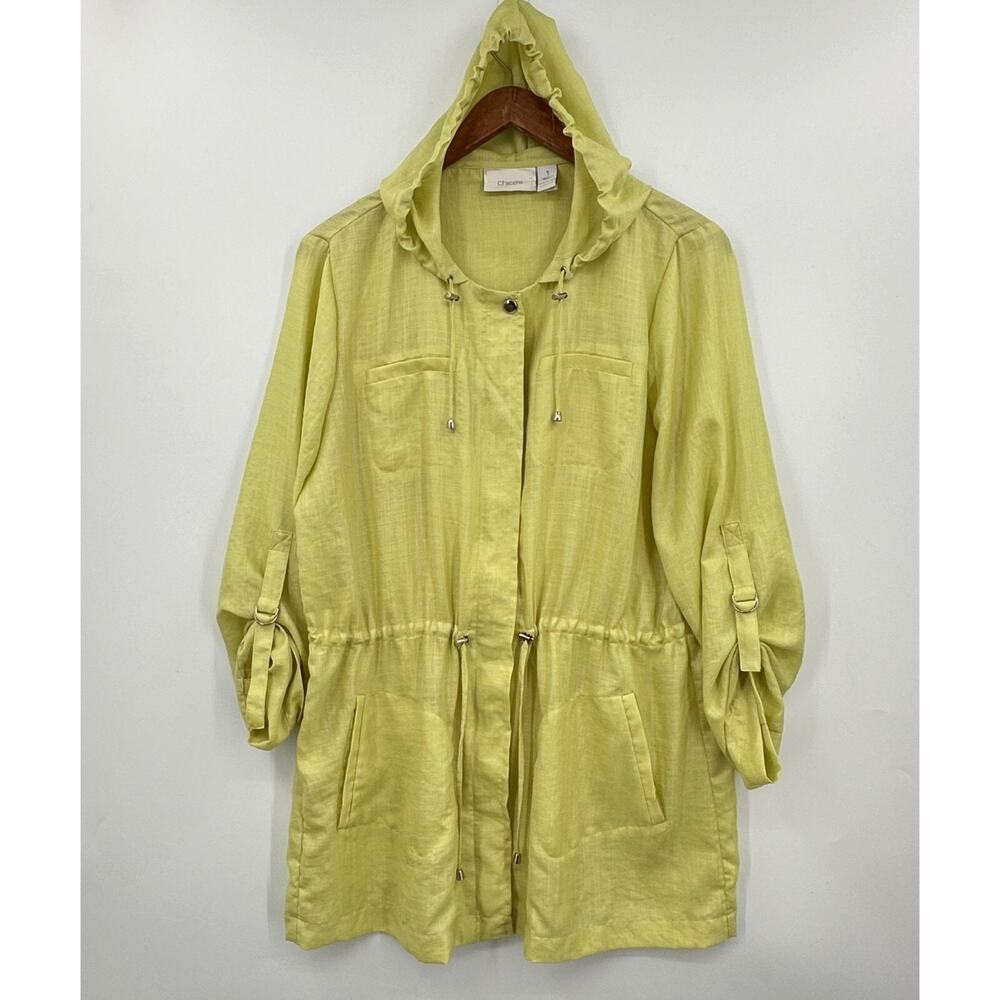 Chicos Travelers Ava Jacket Womens Size Medium Ultra Lightweight Green